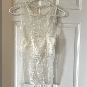 Express sheer sleeveless lace top, NWT